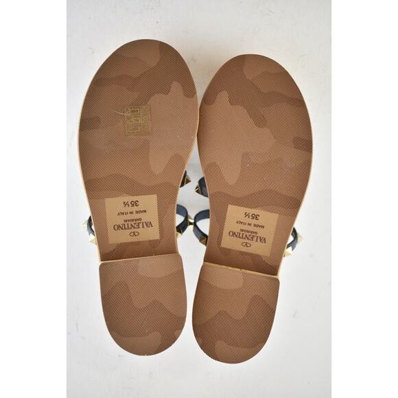 Valentino Rockstud Blue Cork Platform Mule Slide Sandal Block Heel Wedge 35.5 - Picture 9 of 9